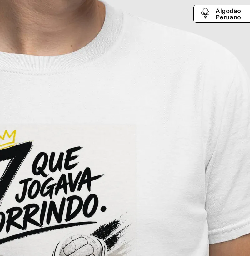 Alvinegros - O 7 que jogava sorrindo. - Camiseta Algodão Peruano