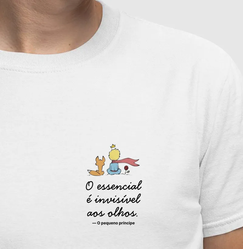 Camiseta O Pequeno Príncipe - O essencial é invisível aos olhos (bolso) - Camiseta