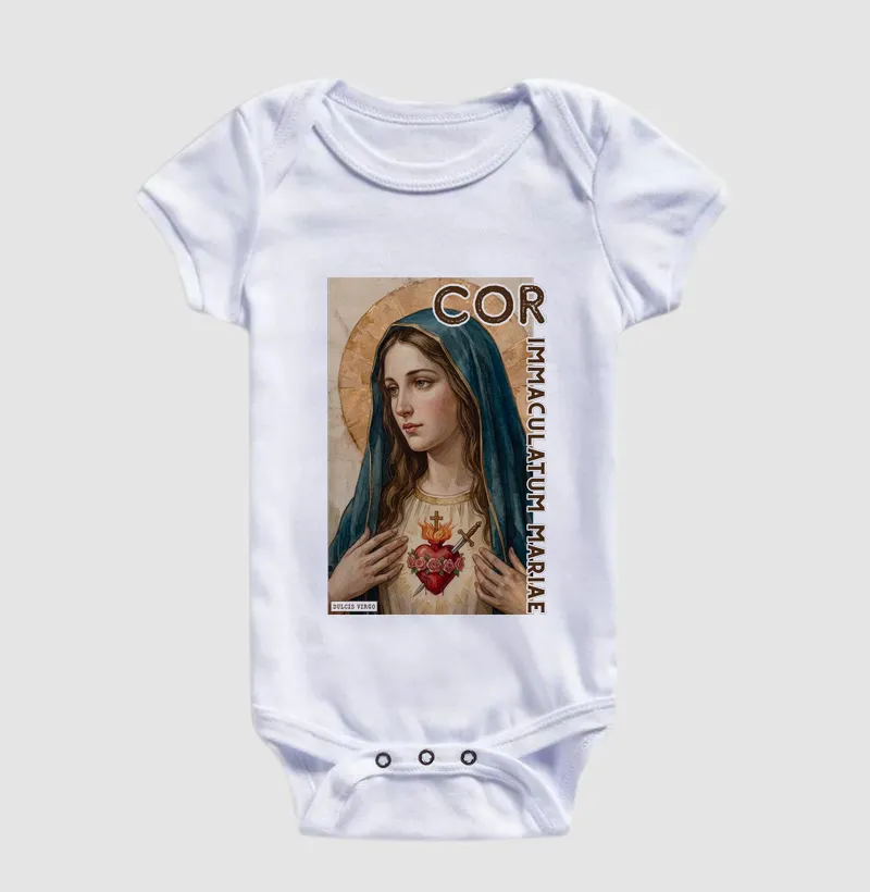 "Cor Immaculatum Mariae" Imaculado Coração de Maria - Body Infantil