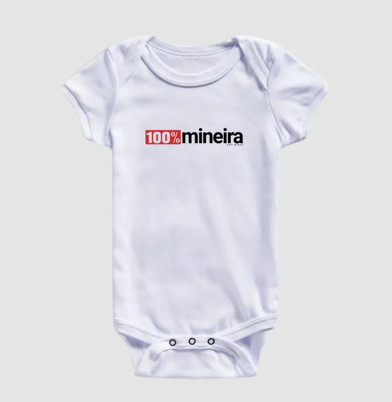 Body 100% Mineira | Minimalista Moderna | Orgulho das Gerais - Body Infantil
