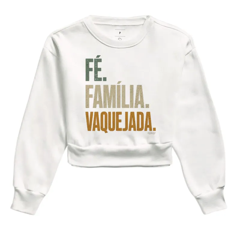 Moletom Cropped - Fé. Família. Vaquejada. - Imagem 3