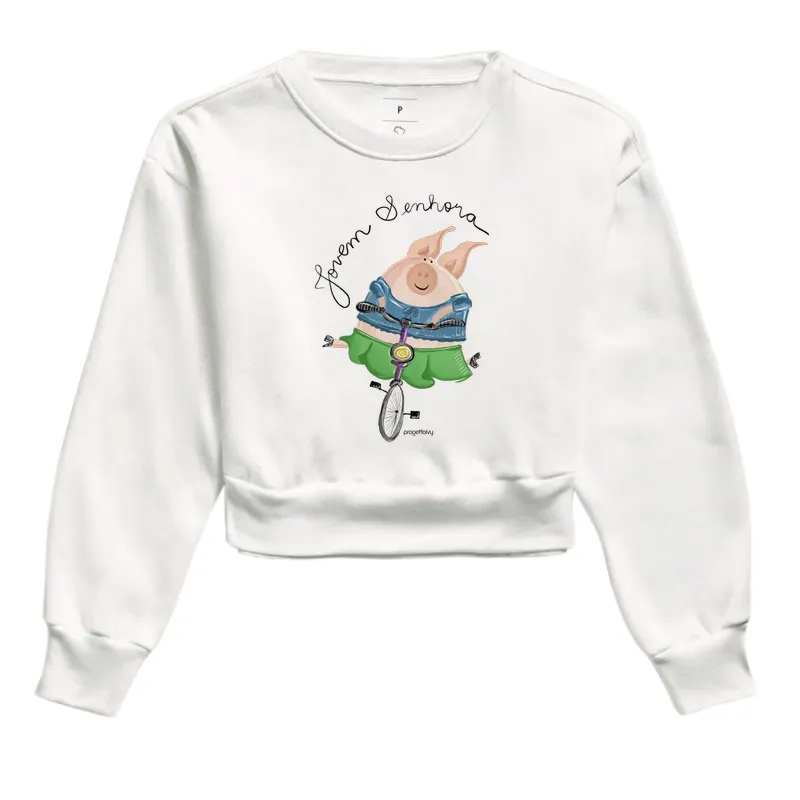 Moletom cropped Jovem Senhora