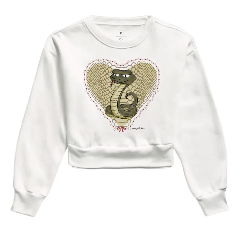 Moletom cropped Pele de cobra