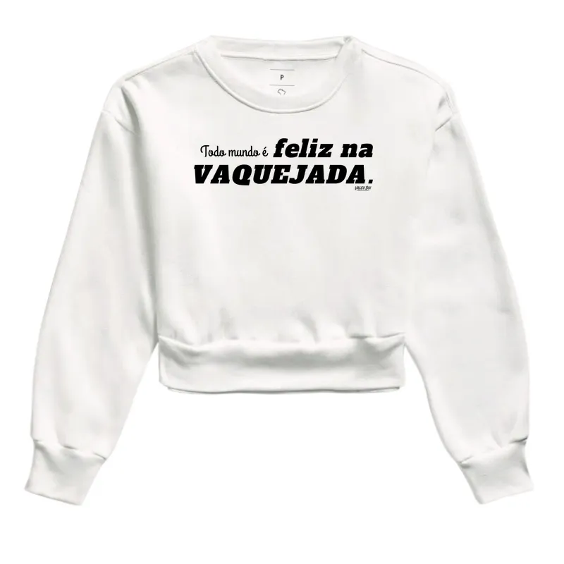 Moletom Cropped - Todo mundo é feliz na Vaquejada - Imagem 2