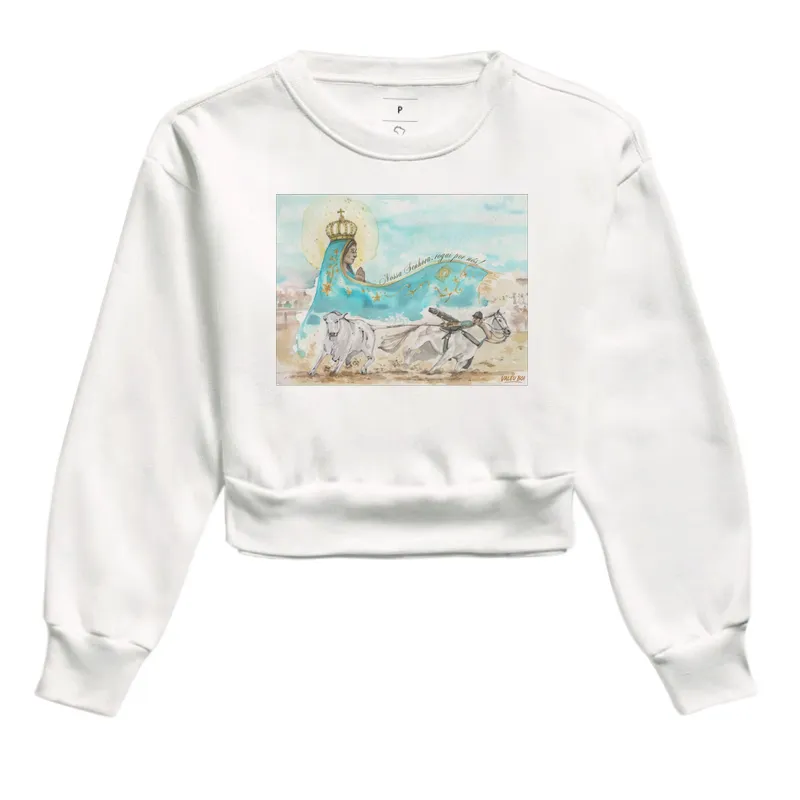 Moletom Cropped - Aquarela Nossa Senhora - Imagem 3