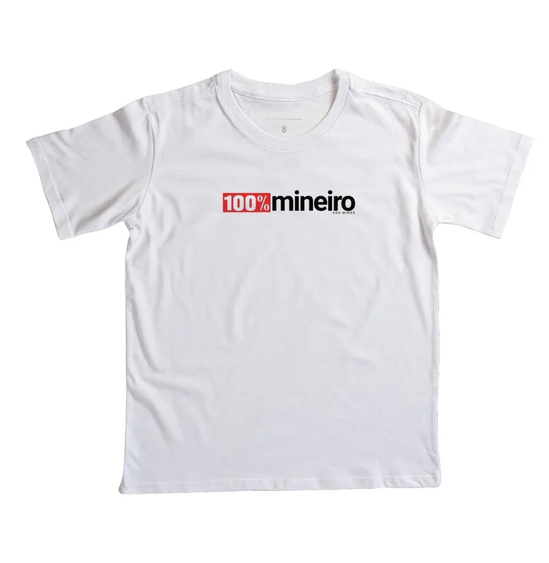 Camiseta 100% Mineiro | Minimalista Moderna | Orgulho das Gerais - Infantil - Imagem 4
