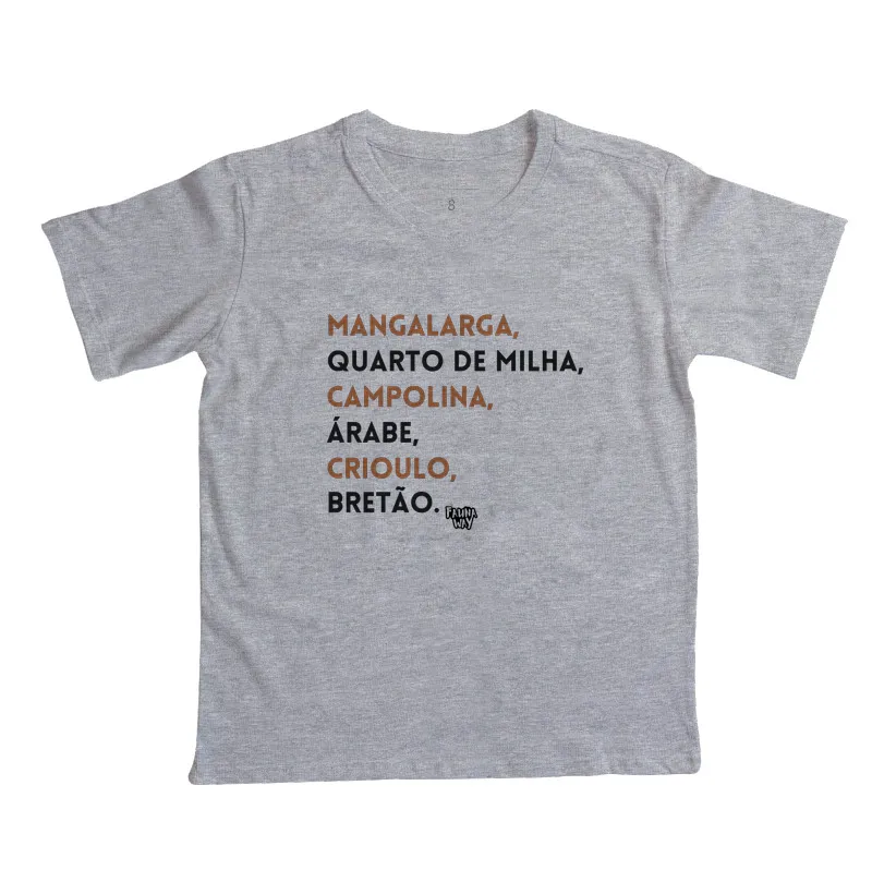Camiseta Infantil Raças de Cavalo Equinos Veterinária Grande Porte Algodão - Fauna Way - Imagem 4