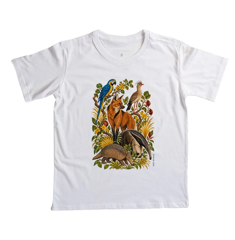 Camiseta Fauna de Minas | Animais do Cerrado | Natureza das Gerais - Infantil - Imagem 4