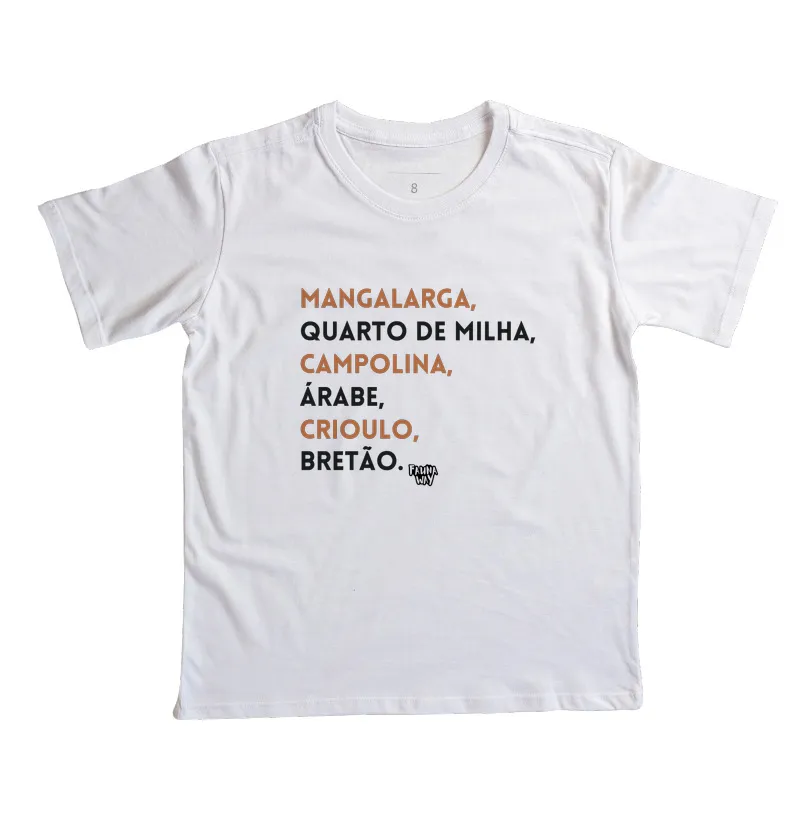 Camiseta Infantil Raças de Cavalo Equinos Veterinária Grande Porte Algodão - Fauna Way - Imagem 3