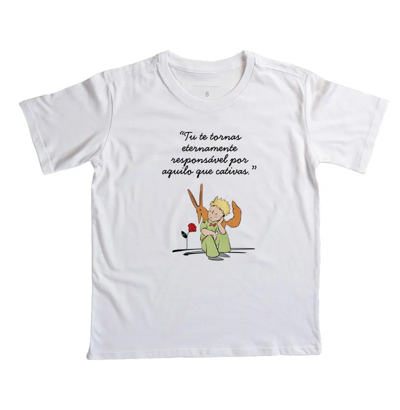 Camiseta Infantil O Pequeno Príncipe — Tú te tornas eternamente responsável por aquilo que cativas. - Imagem 2