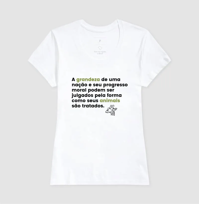 Camiseta Citação Mahatma Gandhi Proteção Animal Frases Algodão - Fauna Way - Imagem 5