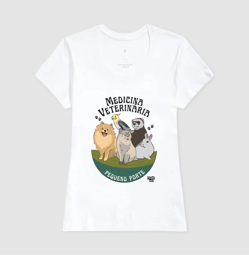 Camiseta Medicina Veterinária Pequeno Porte Pets Animais Algodão - Fauna Way - Imagem 5