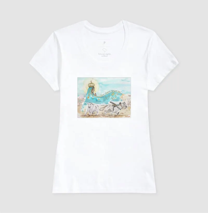 Camisa Algodão - Aquarela Nossa Senhora - Imagem 5