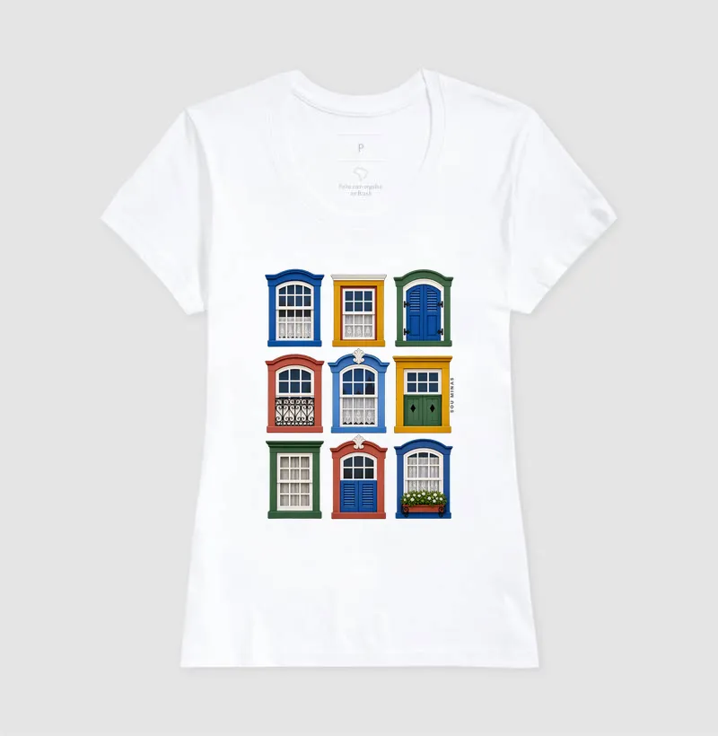 Camiseta Janelas de Minas | Arquitetura Colonial | Charme das Gerais - Imagem 7