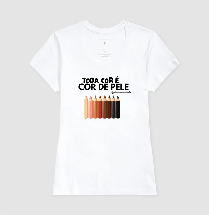 Camiseta Toda Cor é Cor de Pele — Lápis - Imagem 8