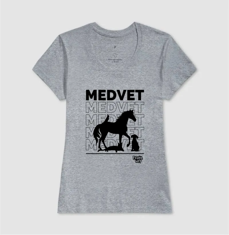 Camiseta Med Vet Silhueta Medicina Veterinária Animais Algodão - Fauna Way - Imagem 9
