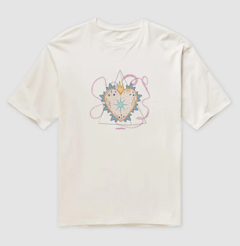 T shirt oversized Coração flamejante - Imagem 4