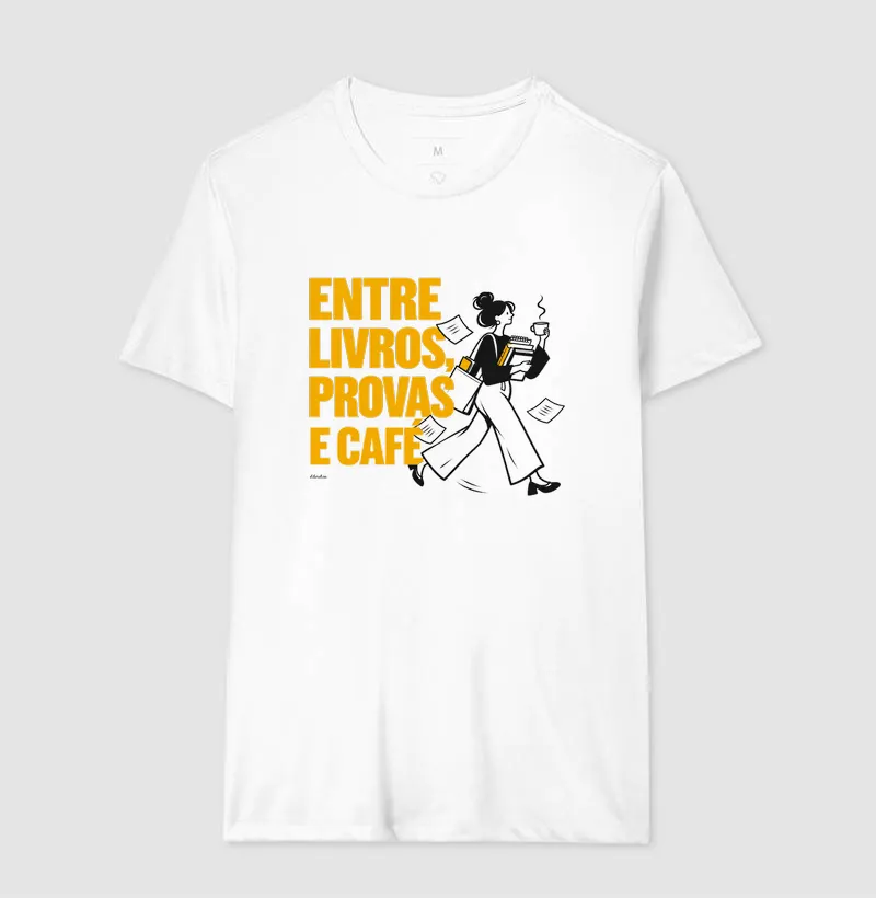 Camiseta Entre Livros, Provas e Café - Imagem 4