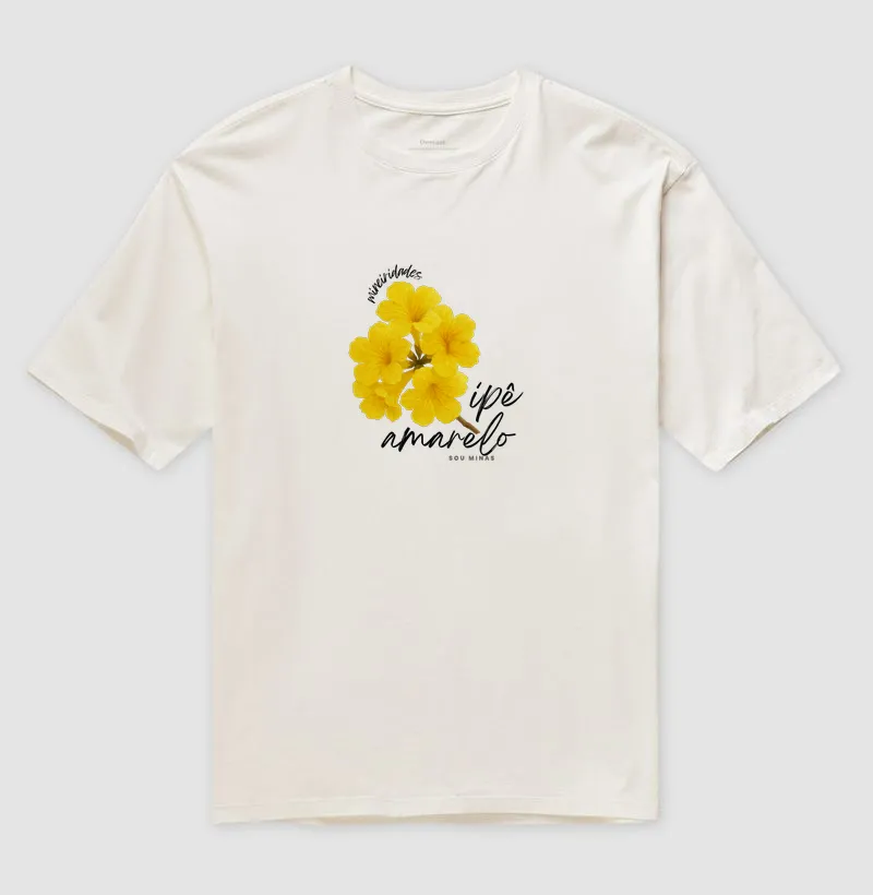 Camiseta Oversized Ipê Amarelo | Flor Símbolo de Minas Gerais