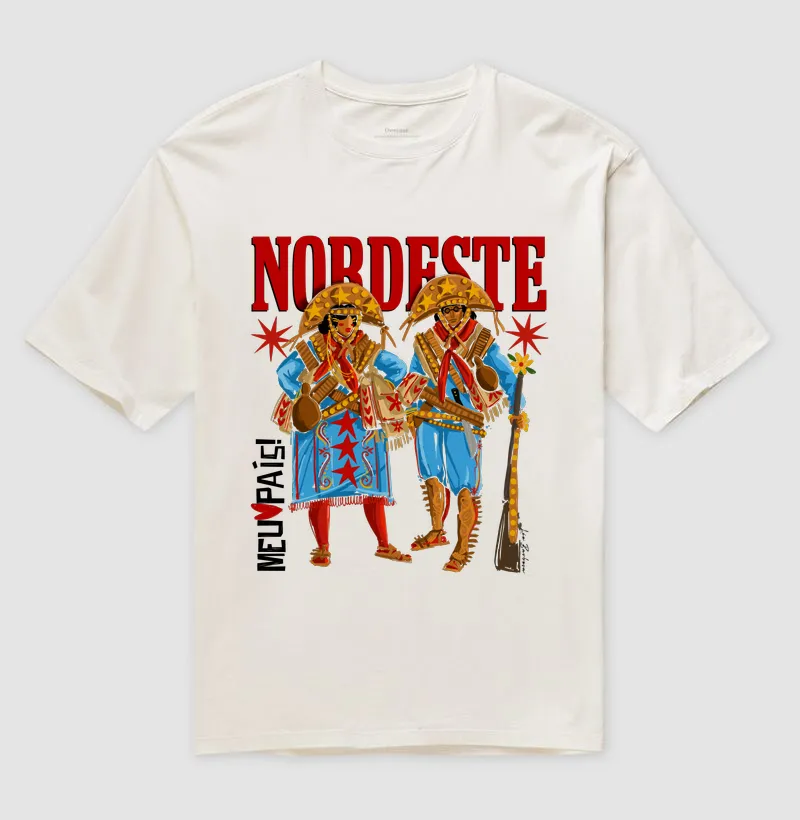 NORDESTE MEU PAÍS - OVERSIZED COLORIDO/LETREIRO VERMELHO