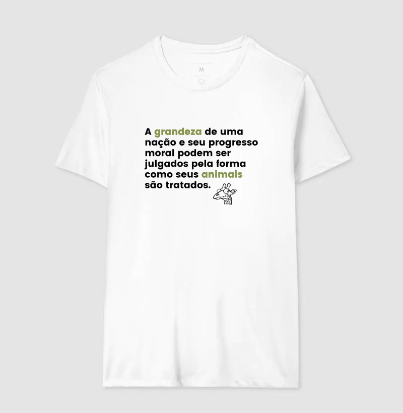 Camiseta Citação Mahatma Gandhi Proteção Animal Frases Algodão - Fauna Way - Imagem 4