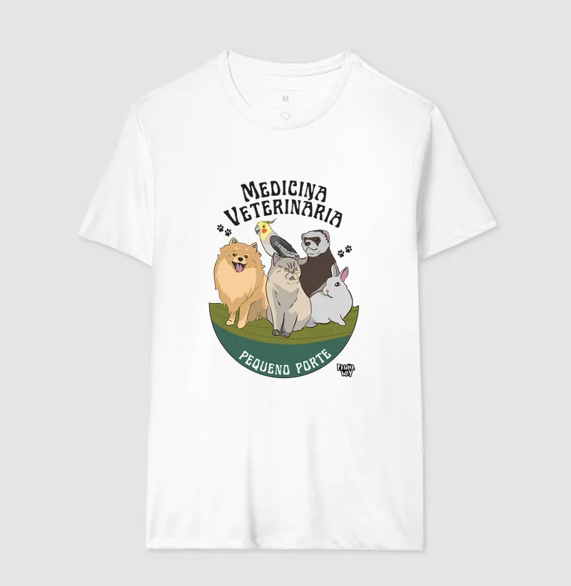 Camiseta Medicina Veterinária Pequeno Porte Pets Animais Algodão - Fauna Way - Imagem 4