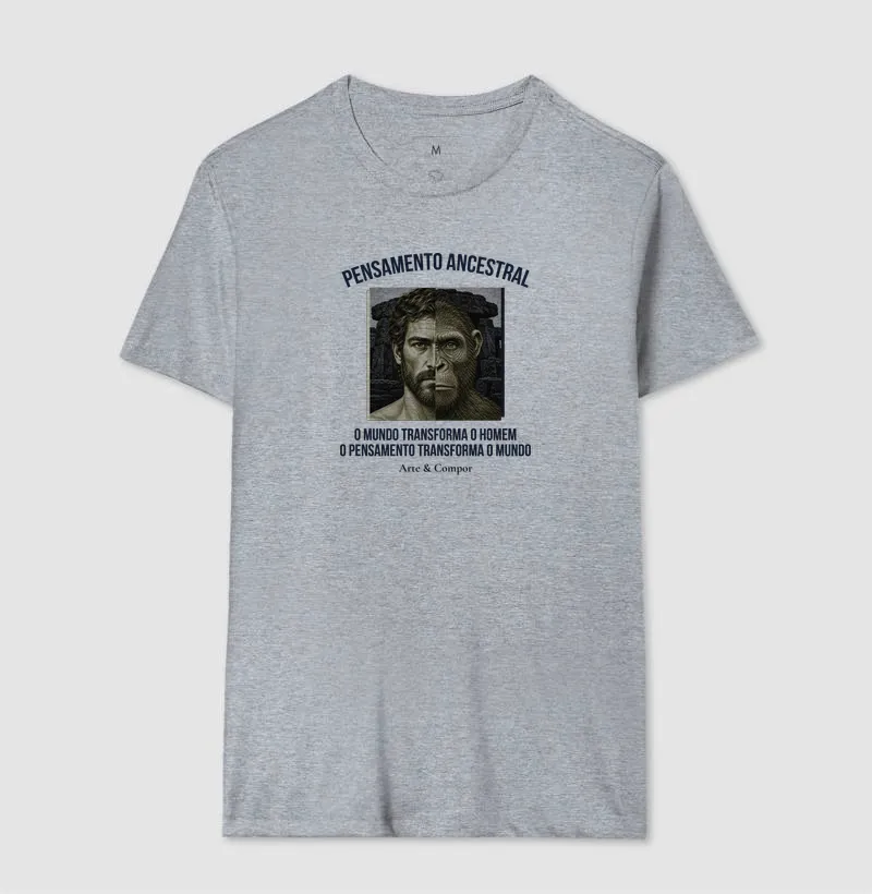 "Camiseta O Pensamento Ancestral — O mundo transforma o homem, o pensamento transforma o mundo" - Imagem 11