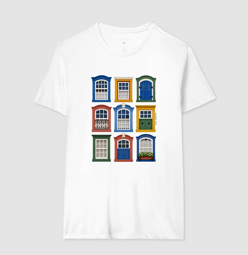 Camiseta Janelas de Minas | Arquitetura Colonial | Charme das Gerais - Imagem 6