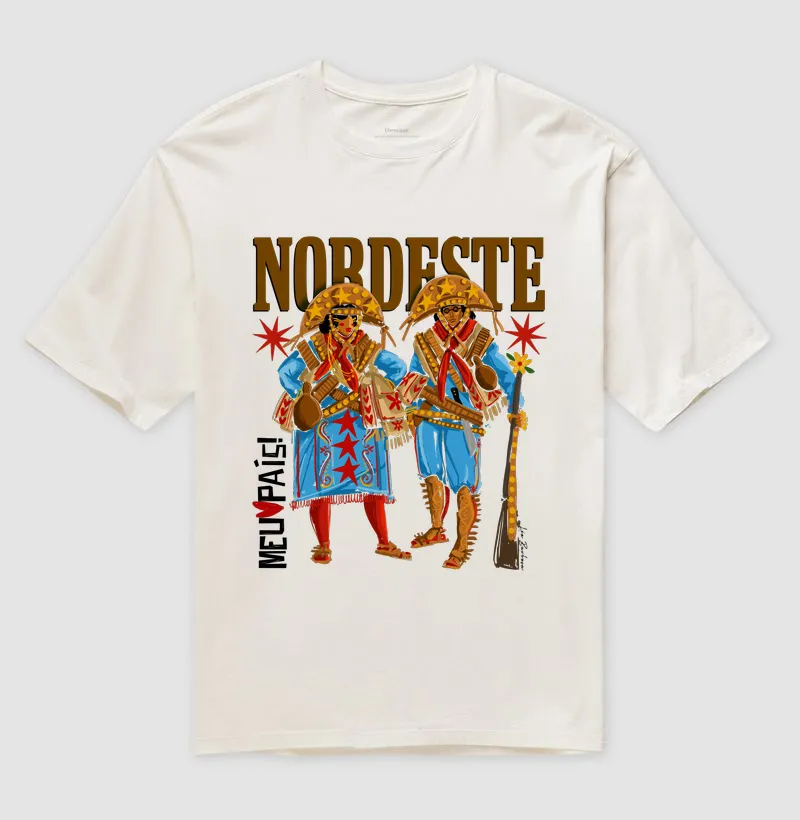 NORDESTE MEU PAÍS - OVERSIZED COLORIDO / LETREIRO MARROM