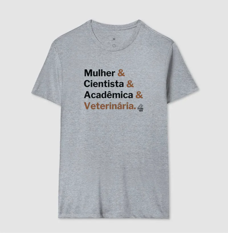 Camiseta Mulher Cientista Acadêmica Veterinária Profissão Algodão - Fauna Way - Imagem 8