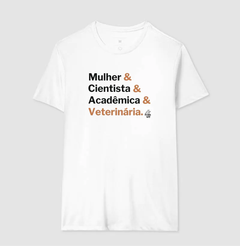 Camiseta Mulher Cientista Acadêmica Veterinária Profissão Algodão - Fauna Way - Imagem 4