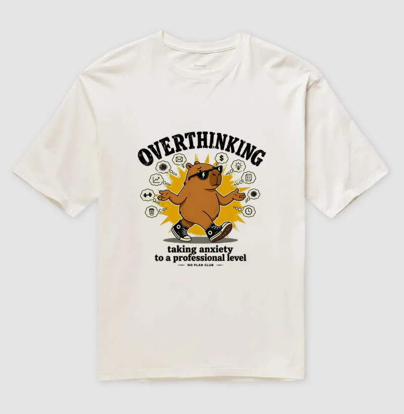 Camiseta Oversized Premium Overthinking – Anxiety Professional Level