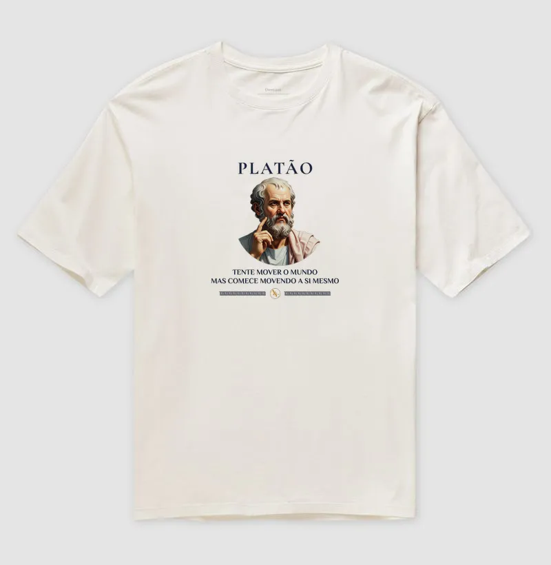 Camiseta O Primeiro Movimento - Platão | Estampa Filosófica Exclusiva - Imagem 4