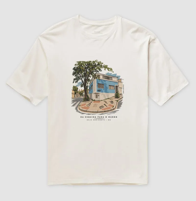 Camiseta Da Esquina Pro Mundo | Música de Minas | Memória das Gerais - Oversized - Imagem 6