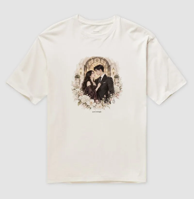 Camiseta Oversized Lágrimas em Aquarela