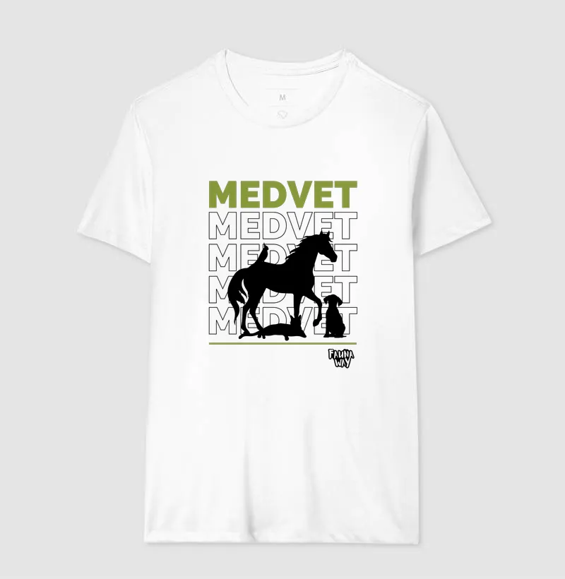 Camiseta Med Vet Silhueta Medicina Veterinária Animais Algodão - Fauna Way - Imagem 4