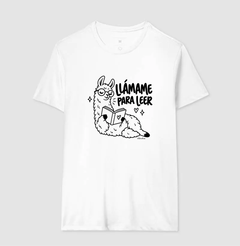 Camiseta Llámame para Leer — Lhama Leitora - Imagem 4