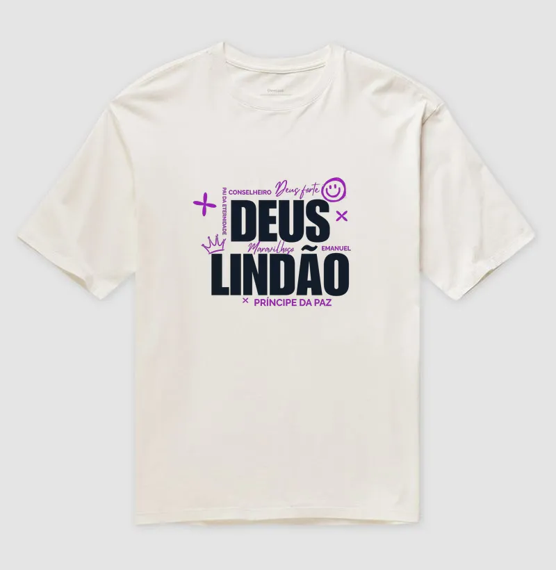 Camiseta Oversized Deus Lindão Nomes
