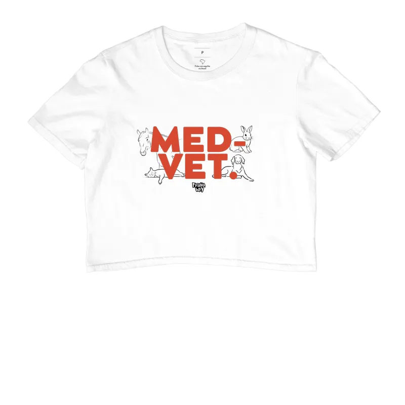 Camiseta Cropped MED-VET Medicina Veterinária Profissão Algodão - Fauna Way - Imagem 3