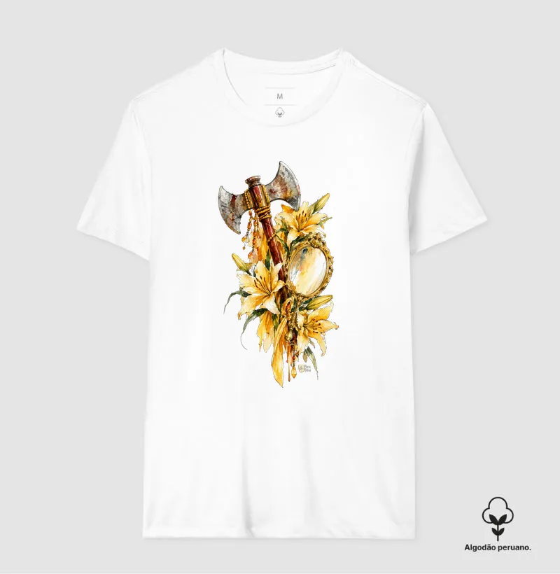 Xangô e Oxum Elementos Maria Patuá - Camiseta Algodão Peruano