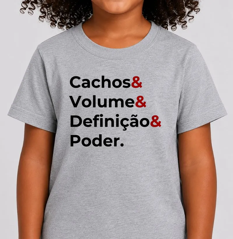 Cachos, Volume, Definição & Poder. - Camiseta Infantil