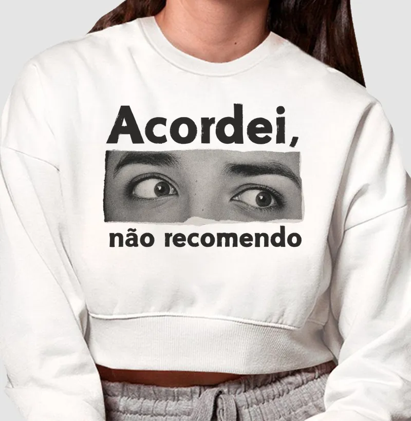 NÃO RECOMENDO - Cropped Moletom