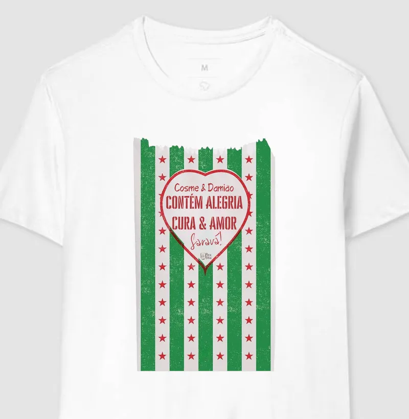 Contém Alegria, Cura & Amor Cosme Damião Maria Patuá - Camiseta