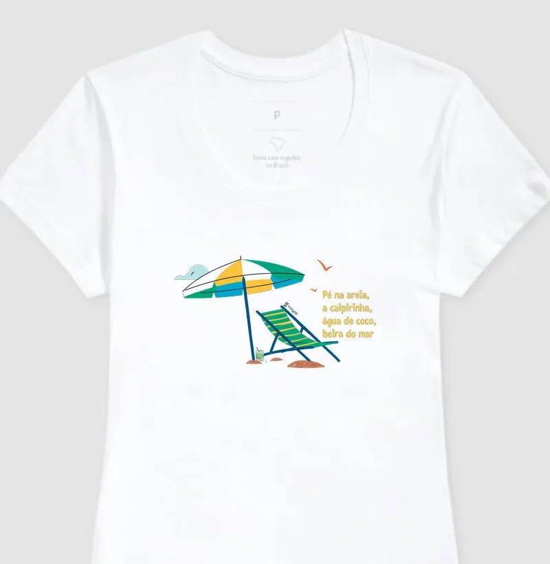 Camiseta Baby Look- Pé na Areia