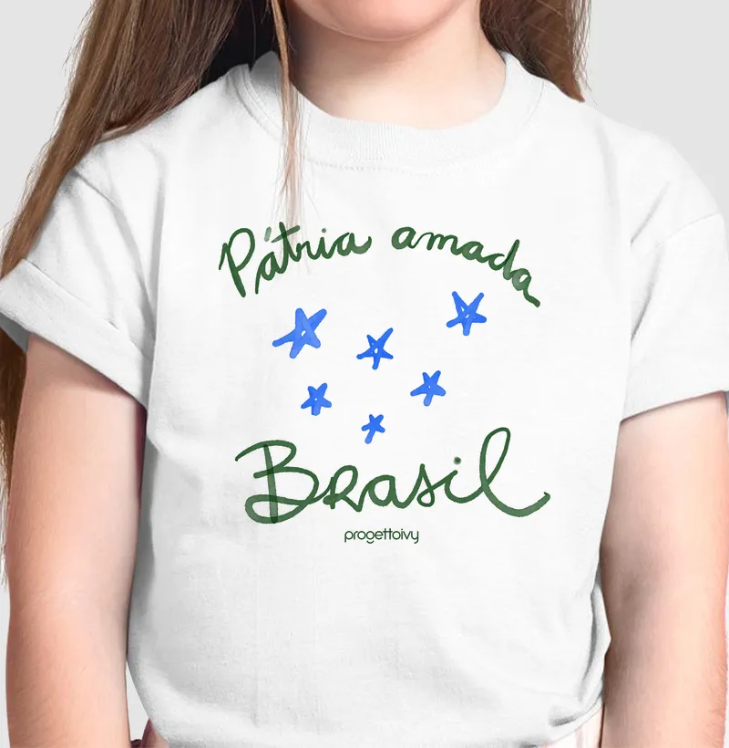 T shirt Pátria Amada Brasil infantil