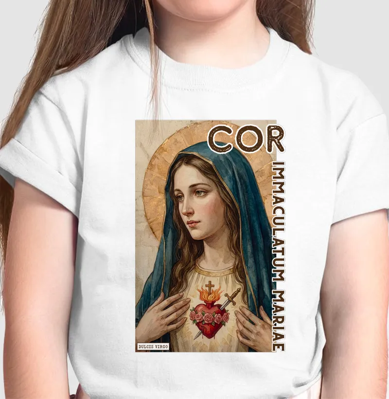 "Cor Immaculatum Mariae" Imaculado Coração de Maria - Camiseta Infantil