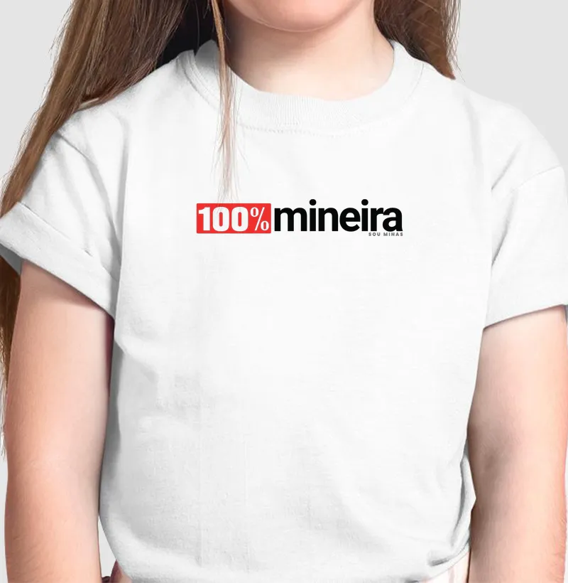 Camiseta 100% Mineira | Minimalista Moderna | Orgulho das Gerais - Infantil - Camiseta Infantil