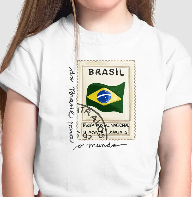 T shirt do Brasil para o mundo infantil