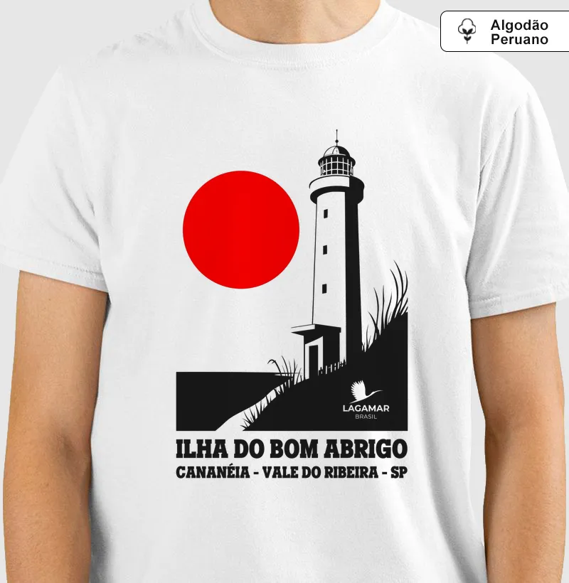 Camiseta Ilha do Bom Abrigo em algodão peruano