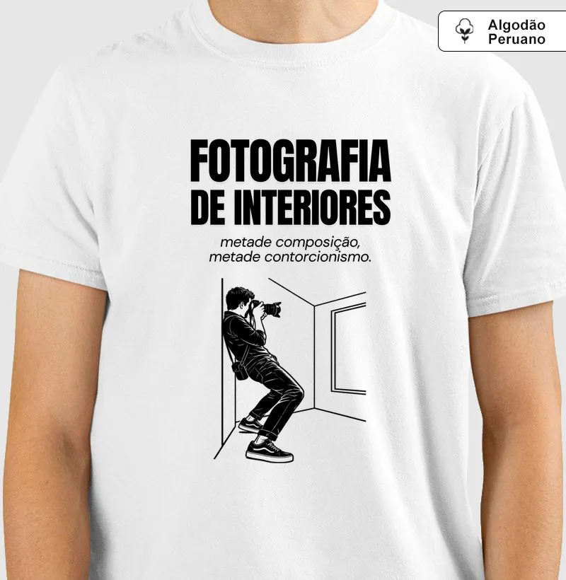Fotografia de interiores - Camiseta Algodão Peruano